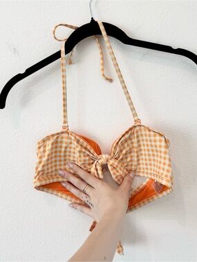 That’s It! Orange and White Gingham Bikini